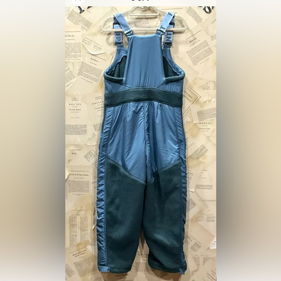 Free People Hit The Slopes Overalls Fleece Nylon Zipper Jade Blue - Picture 5 of 9